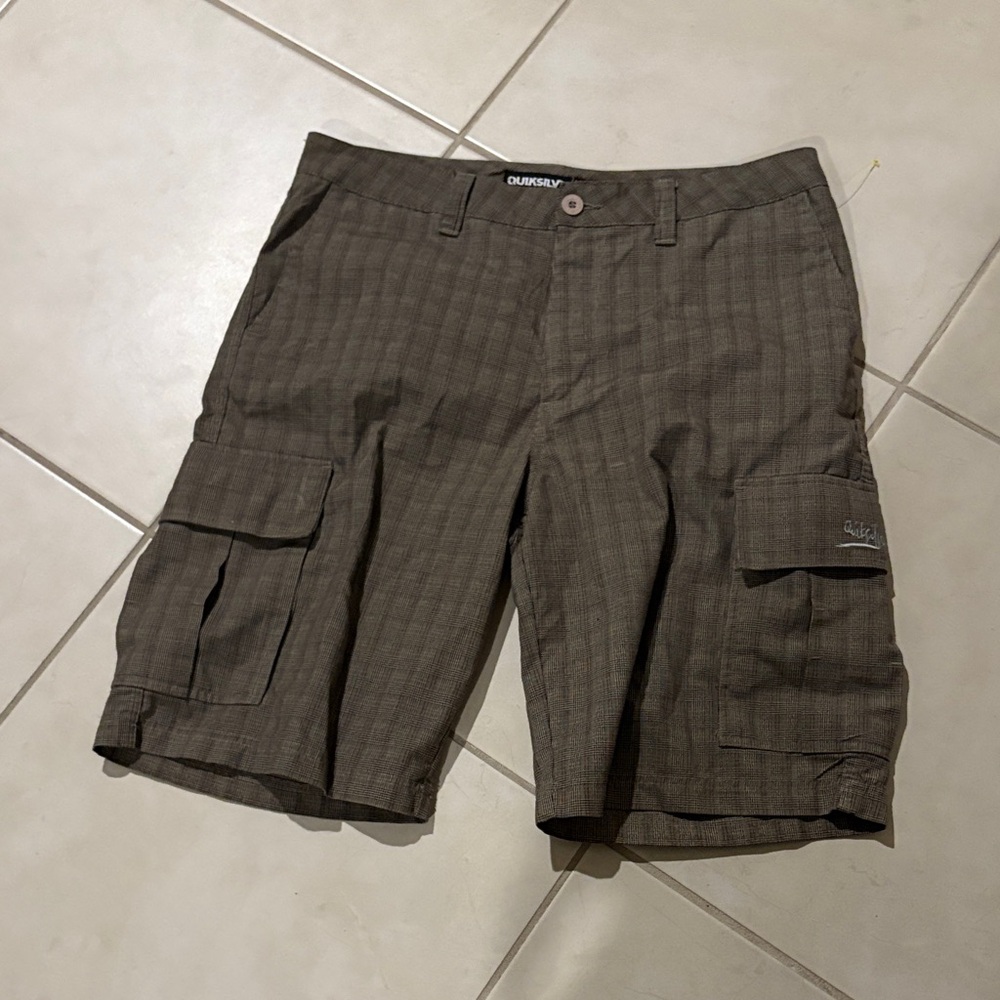 Men’s quiksilver sz 36 cargo shorts plaid 1774